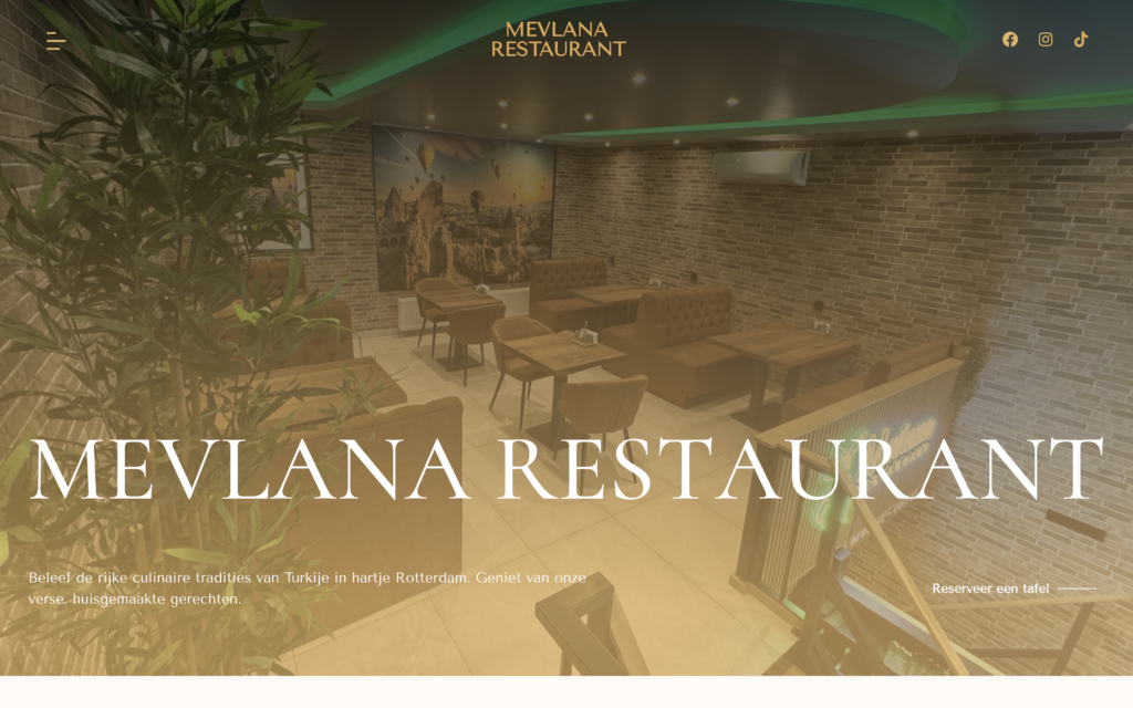 Website van Mevlana Restaurant